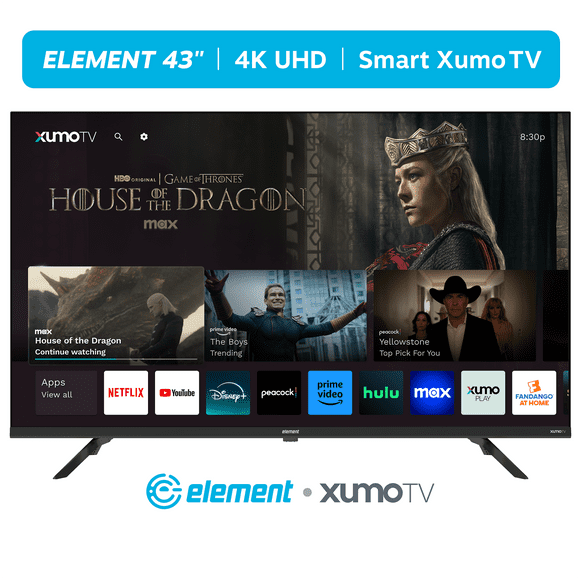 Element 43″ Class 4K UHD (2160p) LED XUMO Smart Television HDR (E550AE43C-G)