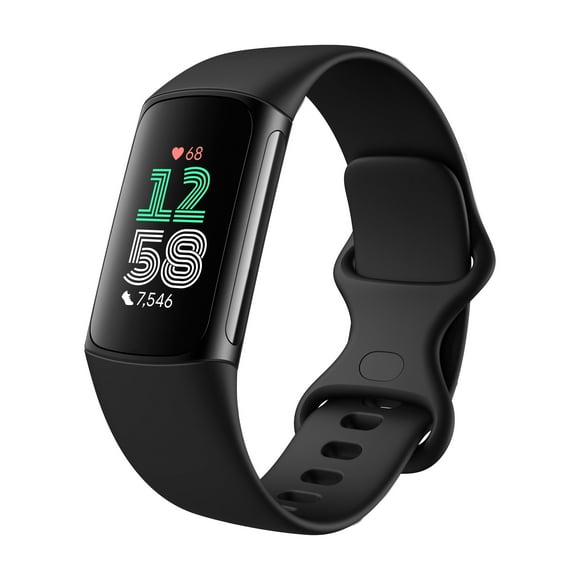 Fitbit Charge 6 Fitness Tracker with Heart Rate, GPS, Premium Membership, Health Tools – Obsidian/Black
