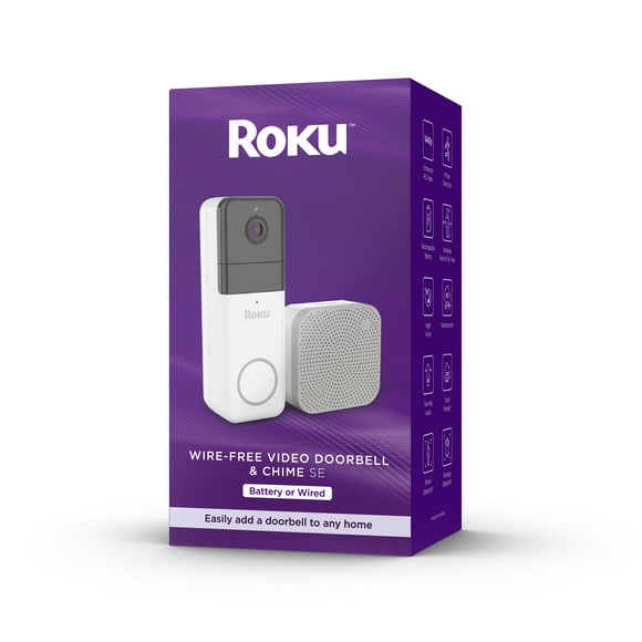 Roku Wire-Free Video Doorbell & Chime SE (1-Pack) with Motion & Sound Detection – Voice Control