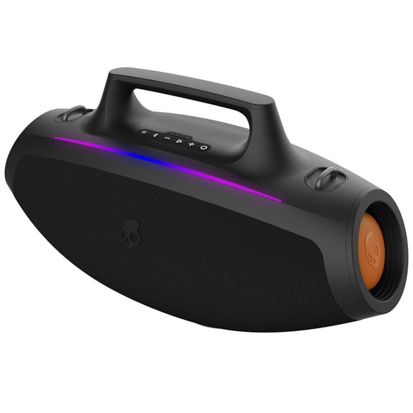 Skullcandy Barrel Bluetooth Boombox Party Speaker – Water-Resistant Wireless Portable Speaker, LED Lightshow Mode, 12 Hour Battery, Multi-Link
