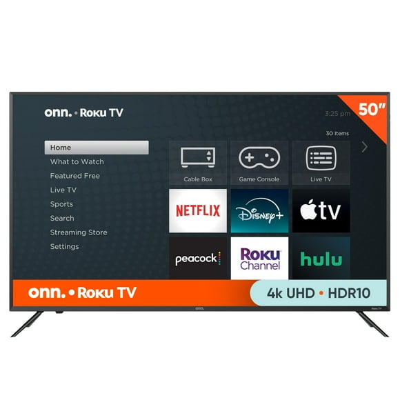 onn. 50 Class 4K UHD (2160P) LED Roku Smart Television HDR (100012585)