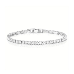 3mm/ 4mm/ 5mm Moissanite Tennis Bracelet For Women Men, 925 Silver Round Chain Sparkling Solitaire Precious Birthday Valentine’s Day Wedding Christmas Brides Jewelry Gift Teen Girl Women, Size 6.3-7.48inch