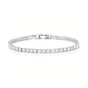 3mm/ 4mm/ 5mm Moissanite Tennis Bracelet For Women Men, 925 Silver Round Chain Sparkling Solitaire Precious Birthday Valentine’s Day Wedding Christmas Brides Jewelry Gift Teen Girl Women, Size 6.3-7.48inch