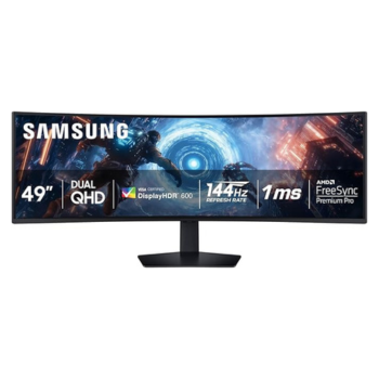 SAMSUNG 49-inch Odyssey G9 (G91F) DQHD, 144Hz, Curved Gaming Monitor, Ultra-Wide 32:9 Screen, DisplayHDR 600, AMD FreeSync™ Premium Pro, Ergonomic Stand, LS49FG910ENXZA, 2025