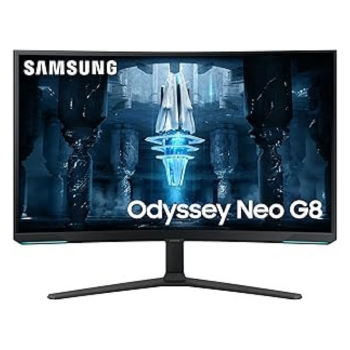 SAMSUNG 32″ Odyssey Neo G8 4K UHD 240Hz 1ms G-Sync 1000R Curved Gaming Monitor, Quantum HDR2000, AMD FreeSync Premium Pro, Matte Display, Ultrawide Game View, DisplayPort, Black & White, 2022