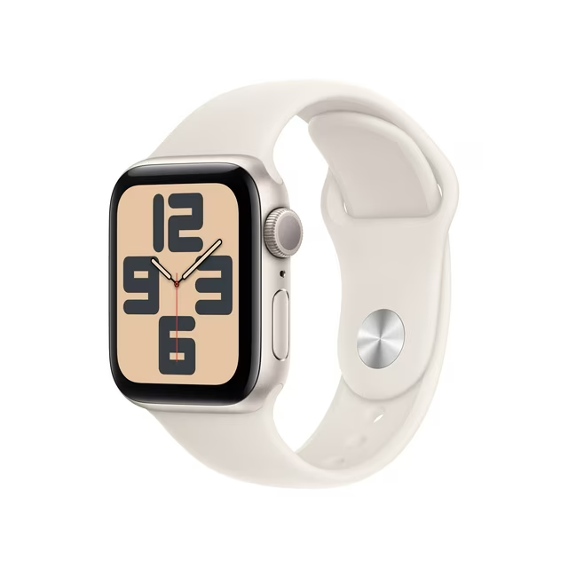 Apple Watch SE (2nd Gen) [GPS 40mm] Smartwatch with Starlight Aluminum Case with Starlight Sport Band – S/M